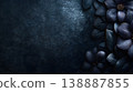 A sophisticated and elegant background material featuring black flowers and ample white space. 138887855