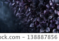 A sophisticated and elegant background material featuring bluish-black flowers. 138887856