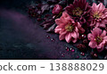 A sophisticated and elegant background image featuring flowers and fruits in Bordeaux. 138888029