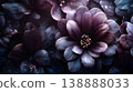 A sophisticated and elegant background material featuring dark blue and black flowers. 138888033