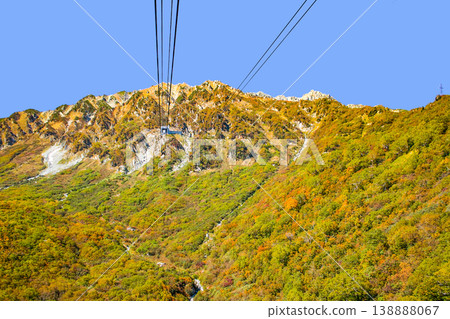 We see Daikanbo Station from Tateyama ropeway, gondola We see Daikanbo Station from Tateyama ropeway, gondola 138888067