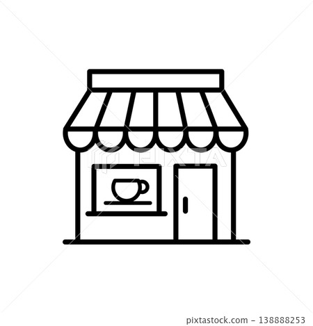 Coffee Shop Storefront Icon Coffee Shop Storefront Icon 138888253