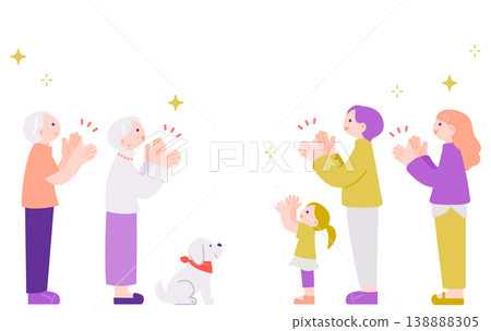 A scene of people of all ages applauding; an image of an event or presentation. A scene of people of all ages applauding; an image of an event or presentation. 138888305