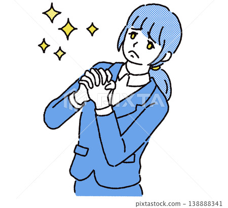 一幅描繪一位雙手合十祈禱的女商人的插圖。 一幅描繪一位雙手合十祈禱的女商人的插圖。 138888341