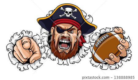 Pirate American Football Ball Sports Team Mascot 138888985