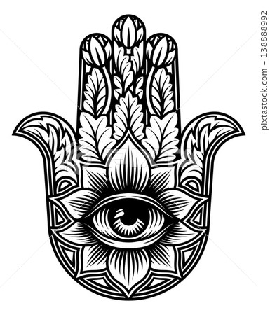 Hamsa Hand of Fatima Eye Talisman Illustration Hamsa Hand of Fatima Eye Talisman Illustration 138888992
