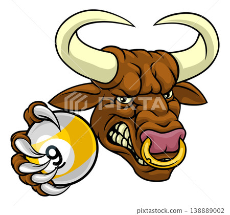 Bull Sports Mascot Billiards Pool 9 Nine Ball 138889002