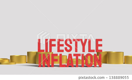 Lifestyle Inflation Concept With Rising Expenses And Increasing Consumer Spending 3d render. 138889055