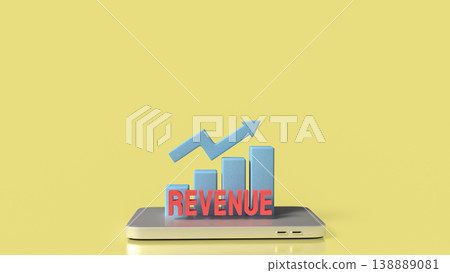Business Revenue Growth Concept With Rising Chart And Digital Platform 3d render. 138889081