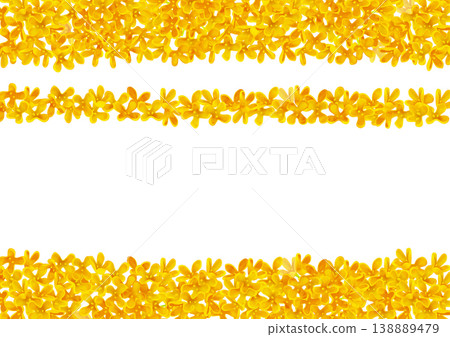 Osmanthus flowers, watercolor style frame, striped. 138889479