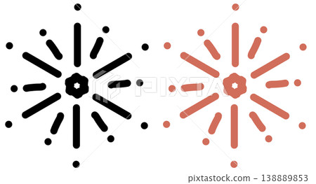 It is a line drawing of fireworks. 138889853