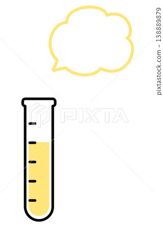 A simple illustration of liquid in a test tube and a fluffy bubble. A simple illustration of liquid in a test tube and a fluffy bubble. 138889879
