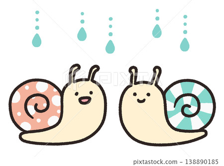 可愛的蝸牛的插圖 138890185