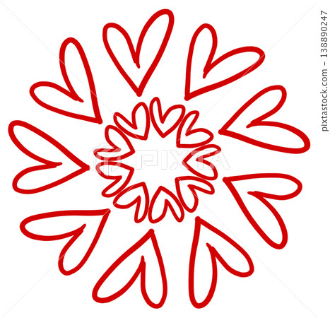 It is a heart line drawing. 138890247