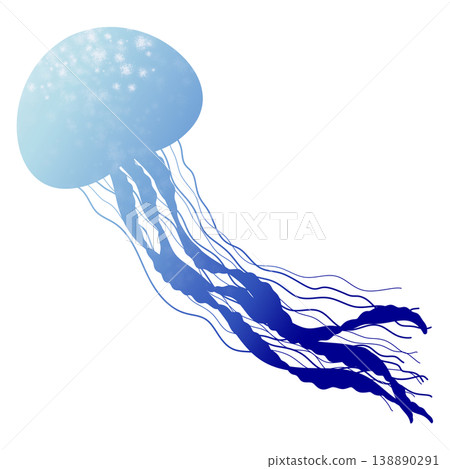 A simple illustration of a red jellyfish. A simple illustration of a red jellyfish. 138890291