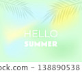 Abstract Summer background. Palm leaves. Tropical foliage. Design for card, cover, banner, wallpaper.  138890538