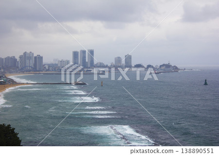 It's a seascape with a city center. It's a seascape with a city center. 138890551
