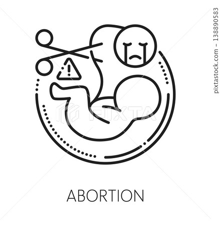 Pregnancy abortion gynecology medicine line icon. Gynecology medicine outline pictogram, urinary health and fertility vector sign. Reproductive healthcare icon with fetus and surgical clamp Pregnancy abortion gynecology medicine line icon. Gynecology medicine outline pictogram, urinary health and fertility vector sign. Reproductive healthcare icon with fetus and surgical clamp 138890583