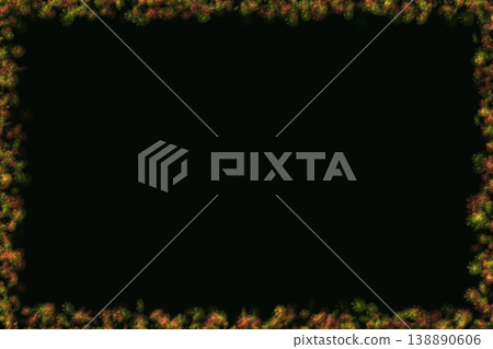 Black frame with orange green red asters by side Black frame with orange green red asters by side 138890606