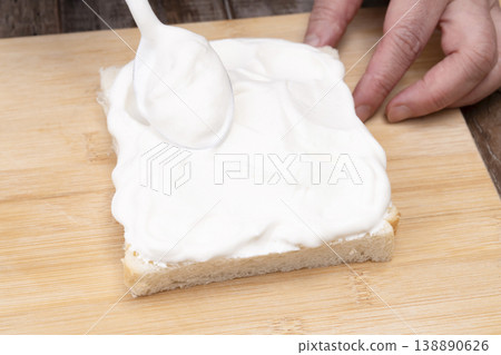 The process of making a strawberry fruit sandwich The process of making a strawberry fruit sandwich 138890626