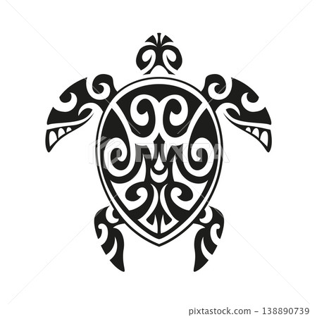 Maori sea turtle animal ethnic black tattoo or symbol. Samoan tribe black print, Polynesian tribal folk symbol. Maori warrior abstract tattoo Maori sea turtle animal ethnic black tattoo or symbol. Samoan tribe black print, Polynesian tribal folk symbol. Maori warrior abstract tattoo 138890739