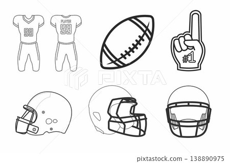 set of american football player  138890975