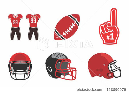 set of american football player  138890976