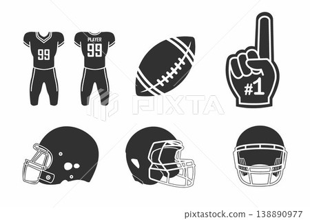 set of american football player  138890977