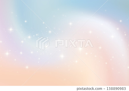 Cosmic backdrop with violet and pink hues. Shimmering celestial dust and magical gradient effects. Fantasy universe vector illustration featuring twilight pastel colors and sparkling elements. 138890983