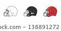American football set helmet style 138891272