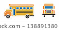 school bus design, simple and editable. 138891380