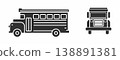 school bus design, simple and editable. 138891381