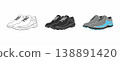 vector design of sneakers and sign  138891420