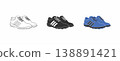vector design of sneakers and sign  138891421