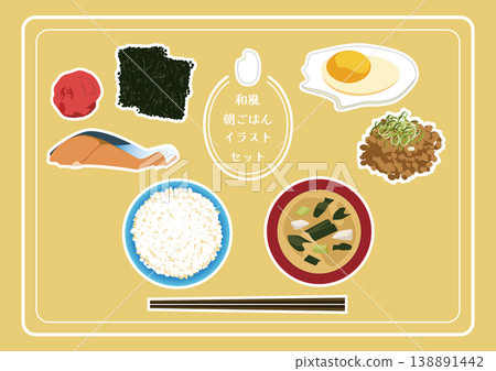 日式早餐插畫集 138891442