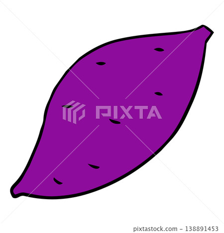 一幅簡單的手繪紅薯插圖。 138891453