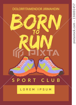 Sport club. poster design template with sneakers and place for text Sport club. poster design template with sneakers and place for text 138891457