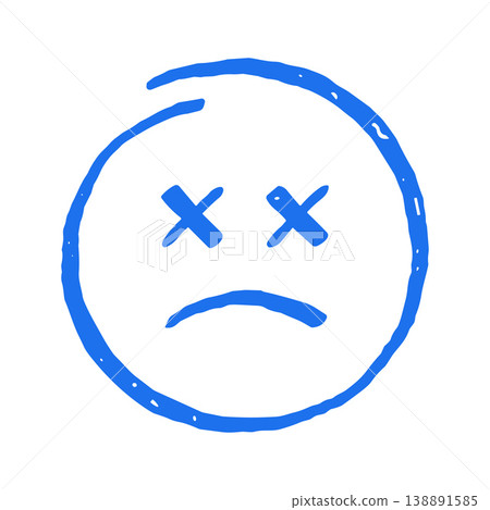 Dead Sad Face Grunge Texture Vector Illustration For Negative Emotion Whimsical Sticker Dead Sad Face Grunge Texture Vector Illustration For Negative Emotion Whimsical Sticker 138891585