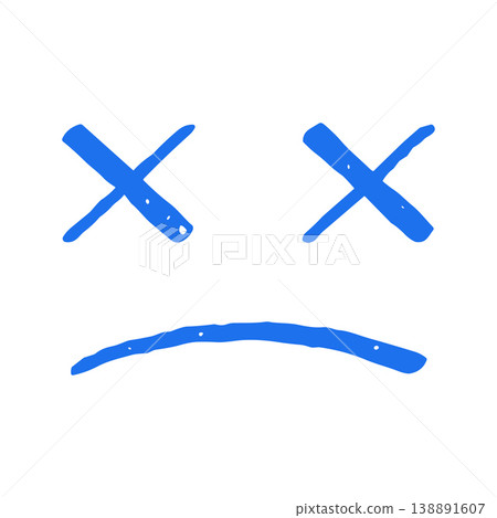 Sad Dead Face Emoticon With X Eyes Doodle Hand Drawn Vector Graphic Illustration Sad Dead Face Emoticon With X Eyes Doodle Hand Drawn Vector Graphic Illustration 138891607