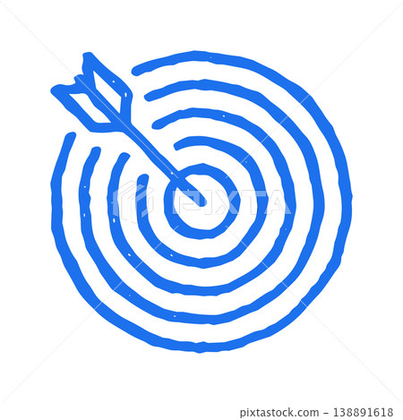 Hand Drawn Target Goal Icon Vector Graphic Illustration 138891618