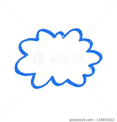 Fluffy Cloud Or Comic Speech Bubble Doodle Hand Drawn Vector Graphic Illustration 138891622