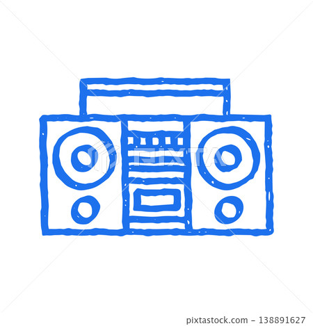 Retro Boombox Ghetto Blaster Music Doodle Hand Drawn Vector Graphic Illustration Retro Boombox Ghetto Blaster Music Doodle Hand Drawn Vector Graphic Illustration 138891627