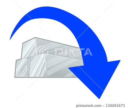 An illustration depicting the decline in the value of silver. An illustration depicting the decline in the value of silver. 138891673