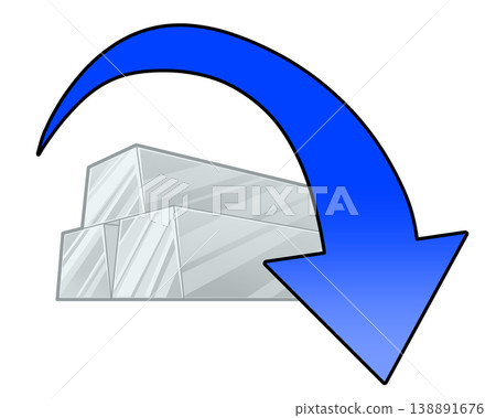 An illustration depicting the decline in the value of silver. An illustration depicting the decline in the value of silver. 138891676