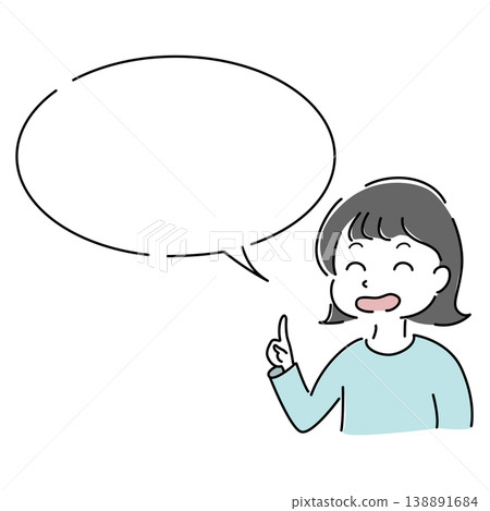 一個簡單的插圖,描繪了一位女士笑著指著什麼(用於指導、解釋、要點、對話框和人物圖像)。 一個簡單的插圖,描繪了一位女士笑著指著什麼(用於指導、解釋、要點、對話框和人物圖像)。 138891684