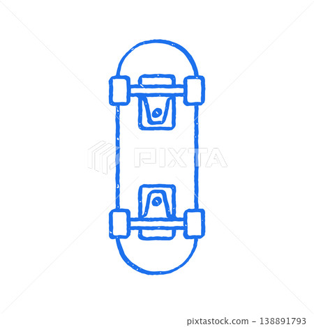 Hand Drawn Blue Skateboard Doodle For Youth Culture And Extreme Sport Vector Illustration Hand Drawn Blue Skateboard Doodle For Youth Culture And Extreme Sport Vector Illustration 138891793