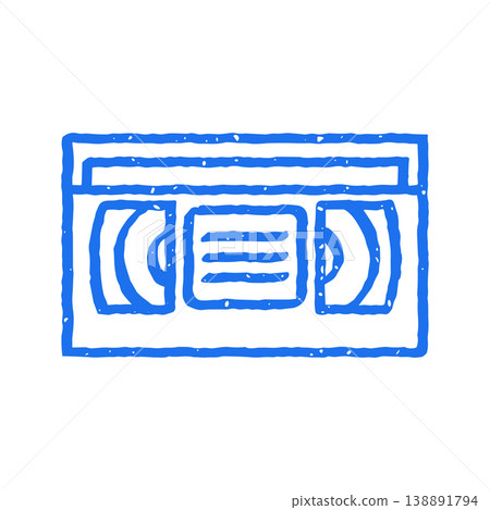 Vintage VHS Video Cassette Tape Hand Drawn Doodle For Retro Media Vector Illustration Vintage VHS Video Cassette Tape Hand Drawn Doodle For Retro Media Vector Illustration 138891794