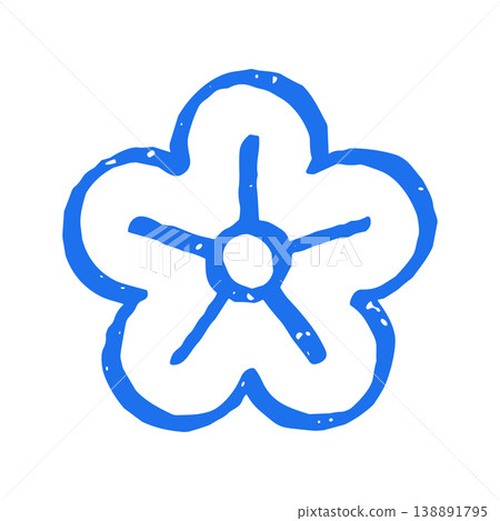 Simple Blue Flower Doodle For Nature And Spring Theme Vector Illustration Simple Blue Flower Doodle For Nature And Spring Theme Vector Illustration 138891795