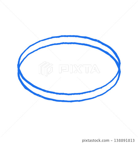 Blue Oval Shape Frame Hand Drawn Doodle Sketch Vector Graphic Illustration Blue Oval Shape Frame Hand Drawn Doodle Sketch Vector Graphic Illustration 138891813