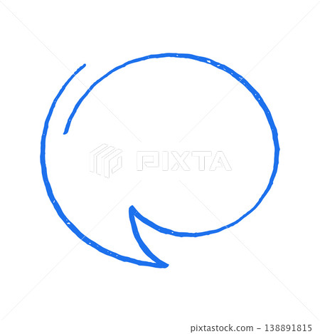 Blue Speech Bubble Communication Symbol Hand Drawn Doodle Vector Graphic Illustration 138891815